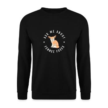 Fennek Fuchs Fennec Fox Wüstenfuchs - Unisex Pullover - Schwarz - Vorne - Alina (178cm) & Michal (187cm)