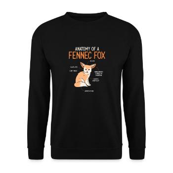 Fennek Fuchs Fennec Fox Wüstenfuchs - Unisex Pullover - Schwarz - Vorne - Alina (178cm) & Michal (187cm)