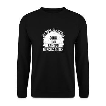 Sohn Bruder - Unisex Pullover - Schwarz - Vorne - Alina (178cm) & Michal (187cm)