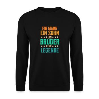 Sohn Bruder - Unisex Pullover - Schwarz - Vorne - Alina (178cm) & Michal (187cm)
