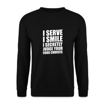 Diner Bar Waitress Waiter - Unisex Sweatshirt - black - Front - Alina (178cm) & Michal (187cm)