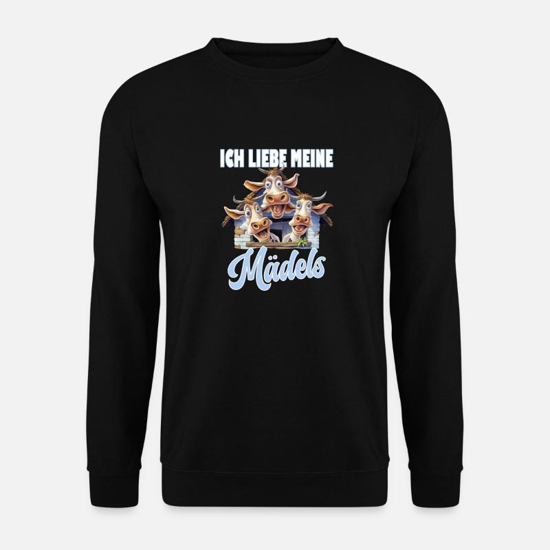 3 lustige Kühe mit Spruch - Unisex Pullover - Schwarz