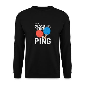 King Of The Ping Drôle Table de Tennis De Table - Sweat-shirt Unisexe - noir - Devant - Alina (178cm) & Michal (187cm)
