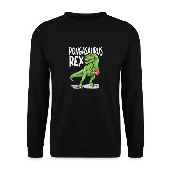 Pongasaurus Rex Ping Pong Master Table Drôle - Sweat-shirt Unisexe - noir - Devant - Alina (178cm) & Michal (187cm)