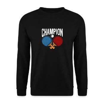 Champion Ping Pong Paddle Balls Funny Table Tennis - Unisex Sweatshirt - black - Front - Alina (178cm) & Michal (187cm)