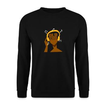My headphones only play old school - Unisex Sweatshirt - black - Front - Alina (178cm) & Michal (187cm)