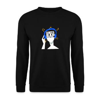 My headphones only play Gansta Rap - Unisex Sweatshirt - black - Front - Alina (178cm) & Michal (187cm)