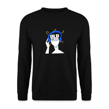 My headphones only play old school - Unisex Sweatshirt - black - Front - Alina (178cm) & Michal (187cm)