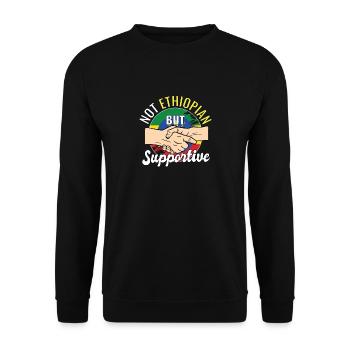 Pas éthiopien mais voyageur de soutien - Sweat-shirt Unisexe - noir - Devant - Alina (178cm) & Michal (187cm)