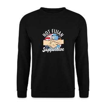 Not Fijian But Supportive Country Traveler Fiji - Unisex Sweatshirt - black - Front - Alina (178cm) & Michal (187cm)