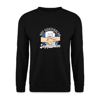 Pas guatémaltèque mais un voyageur de campagne solidaire - Sweat-shirt Unisexe - noir - Devant - Alina (178cm) & Michal (187cm)