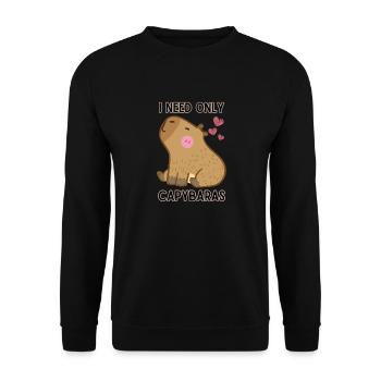 Je n’ai besoin que de capybaras J’adore les capybaras - Sweat-shirt Unisexe - noir - Devant - Alina (178cm) & Michal (187cm)