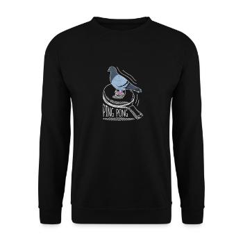 Pingeon Ping Pong Lover Funny Table Tennis Game - Sweat-shirt Unisexe - noir - Devant - Alina (178cm) & Michal (187cm)