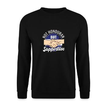 Pas hondurien mais un voyageur de campagne solidaire - Sweat-shirt Unisexe - noir - Devant - Alina (178cm) & Michal (187cm)