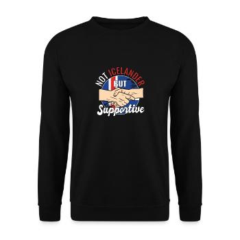 Pas islandais mais voyageur de campagne solidaire - Sweat-shirt Unisexe - noir - Devant - Alina (178cm) & Michal (187cm)