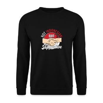 Pas indonésien mais un voyageur de campagne solidaire - Sweat-shirt Unisexe - noir - Devant - Alina (178cm) & Michal (187cm)