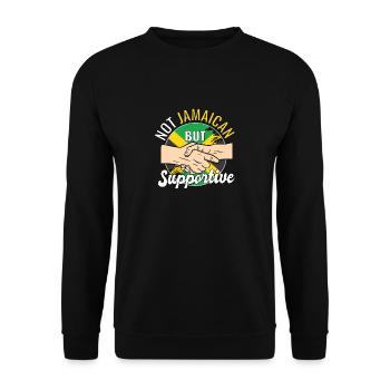 Pas jamaïcain mais voyageur de campagne solidaire - Sweat-shirt Unisexe - noir - Devant - Alina (178cm) & Michal (187cm)