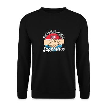 Pas Luxembourgeois mais un voyageur de campagne solidaire - Sweat-shirt Unisexe - noir - Devant - Alina (178cm) & Michal (187cm)