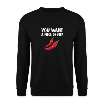 You Want A Piece Of Me Funny Chili Spicy Red Peppe - Unisex Sweatshirt - black - Front - Alina (178cm) & Michal (187cm)