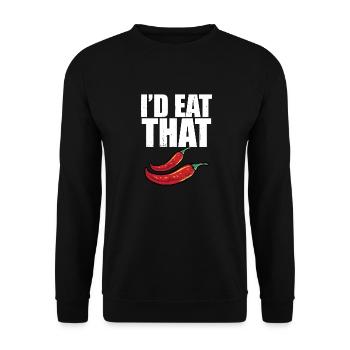 C’est drôle que je mangerais ce piment rouge mignon épicé chaud - Sweat-shirt Unisexe - noir - Devant - Alina (178cm) & Michal (187cm)