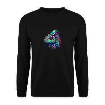 Vêtements caméléons drôles amants et propriétaires de caméléons - Sweat-shirt Unisexe - noir - Devant - Alina (178cm) & Michal (187cm)