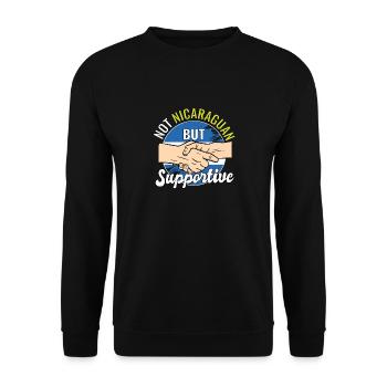 Not Nicaraguan But Supportive Country Traveler - Unisex Sweatshirt - black - Front - Alina (178cm) & Michal (187cm)