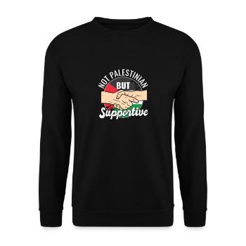 Pas palestinien mais voyageur du pays qui le soutient - Sweat-shirt Unisexe - noir - Devant - Alina (178cm) & Michal (187cm)