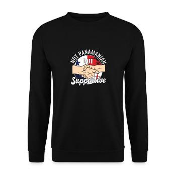 Pas panaméen mais voyageur de campagne solidaire - Sweat-shirt Unisexe - noir - Devant - Alina (178cm) & Michal (187cm)