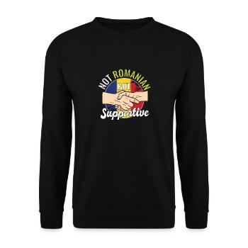 Pas roumain mais voyageur du pays qui vous soutient - Sweat-shirt Unisexe - noir - Devant - Alina (178cm) & Michal (187cm)