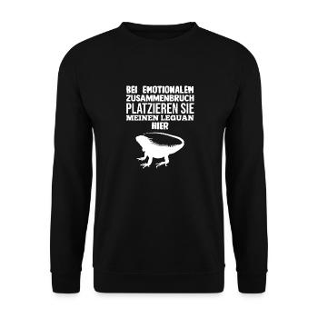 Platzieren Sie mein Leguan - Unisex Pullover - Schwarz - Vorne - Alina (178cm) & Michal (187cm)