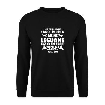 Meine Leguane machen sich sorgen - Unisex Pullover - Schwarz - Vorne - Alina (178cm) & Michal (187cm)