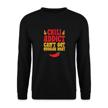 Fiery Spicy Food Chili Can't Get Enough Heat Red P - Unisex Sweatshirt - black - Front - Alina (178cm) & Michal (187cm)