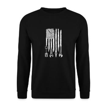 American Flag Mechanic Tools Car Fixing Essentials - Sweat-shirt Unisexe - noir - Devant - Alina (178cm) & Michal (187cm)