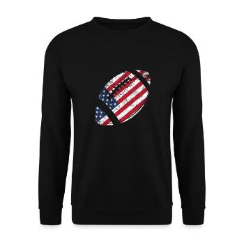 American Football 4th July American Flag Patriotic - Unisex Sweatshirt - black - Front - Alina (178cm) & Michal (187cm)