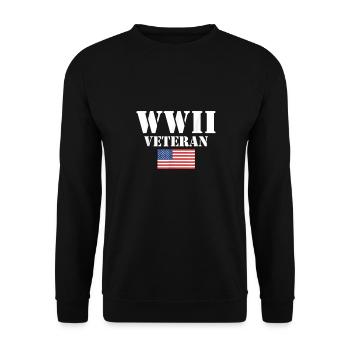 American Patriot WWII Veteran Military World War 2 - Unisex Sweatshirt - black - Front - Alina (178cm) & Michal (187cm)