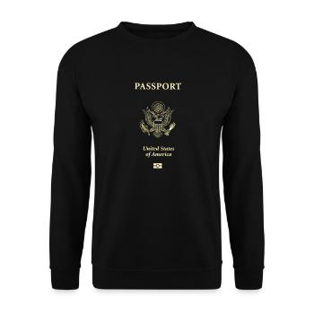 American Passport Cover,American Tourist, American - Unisex Sweatshirt - black - Front - Alina (178cm) & Michal (187cm)