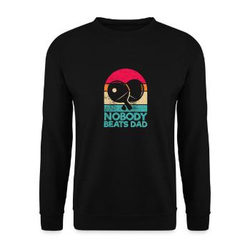 Personne ne bat papa Drôle de joueur de tennis de table - Sweat-shirt Unisexe - noir - Devant - Alina (178cm) & Michal (187cm)