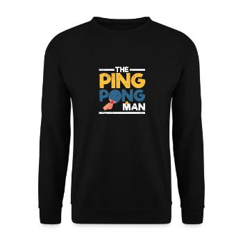 Le joueur de tennis de table drôle de Ping Pong Man - Sweat-shirt Unisexe - noir - Devant - Alina (178cm) & Michal (187cm)
