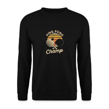 Ping Pong Champ Retro Vintage Funny Table Tennis - Unisex Sweatshirt - black - Front - Alina (178cm) & Michal (187cm)