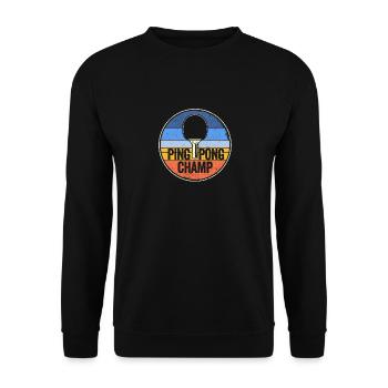 Ping Pong Champ Retro Vintage Funny Table Tennis - Sweat-shirt Unisexe - noir - Devant - Alina (178cm) & Michal (187cm)