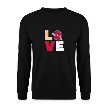 Love Table Tennis Players Funny Ping Pong Love - Unisex Sweatshirt - black - Front - Alina (178cm) & Michal (187cm)