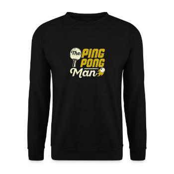 Le joueur de tennis de table drôle de Ping Pong Man - Sweat-shirt Unisexe - noir - Devant - Alina (178cm) & Michal (187cm)
