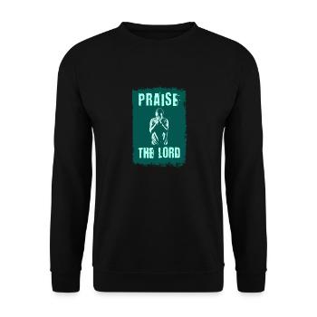 Messages de la Bible Jésus loue le Seigneur - Sweat-shirt Unisexe - noir - Devant - Alina (178cm) & Michal (187cm)
