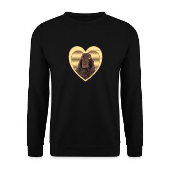 Field Spaniel - Dog Lovers - Dogs Heart - Unisex Sweatshirt - black - Front - Alina (178cm) & Michal (187cm)