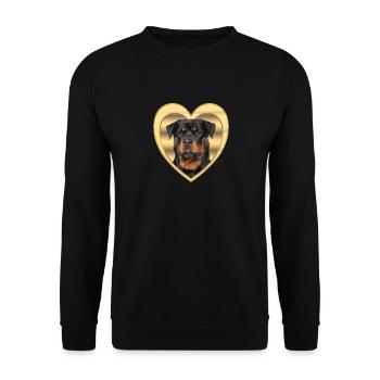 Rottweiler - Dog Lovers - Dogs Heart - Unisex Sweatshirt - black - Front - Alina (178cm) & Michal (187cm)