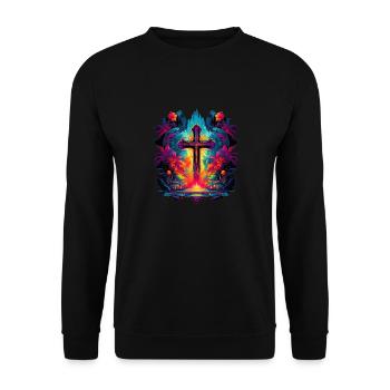 Croiser Jésus - Sweat-shirt Unisexe - noir - Devant - Alina (178cm) & Michal (187cm)