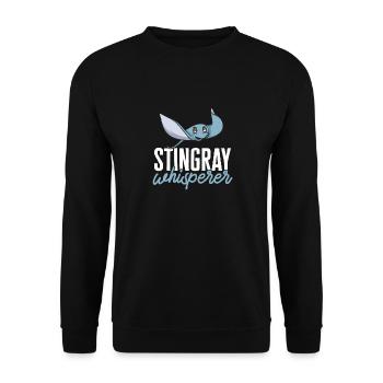 Stachelrochen Mantarochen Ozean Rochen - Unisex Pullover - Schwarz - Vorne - Alina (178cm) & Michal (187cm)