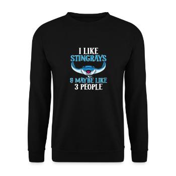 Raies pastenagues, raies manta, raies océaniques, raies - Sweat-shirt Unisexe - noir - Devant - Alina (178cm) & Michal (187cm)