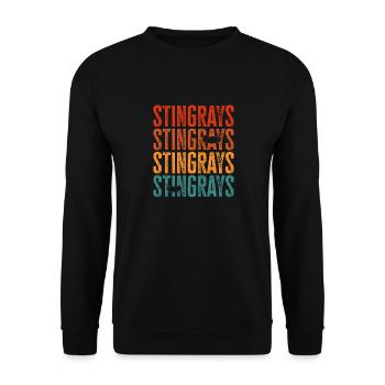 Stachelrochen Mantarochen Ozean Rochen - Unisex Pullover - Schwarz - Vorne - Alina (178cm) & Michal (187cm)