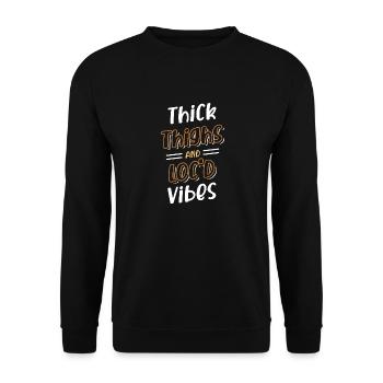Cuisses épaisses Loc’d Vibes Afro Cheveux Noir Américain - Sweat-shirt Unisexe - noir - Devant - Alina (178cm) & Michal (187cm)